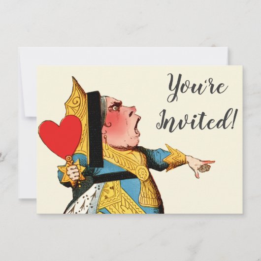 Alice im Wunderland Queen of Hearts Einladung (Vorderseite)