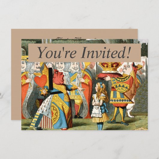 Alice im Wunderland Queen of Hearts Einladung (Vorne/Hinten)