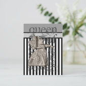 Alice im Wunderland Queen of Hearts Grunge Postkarte (Stehend Vorderseite)