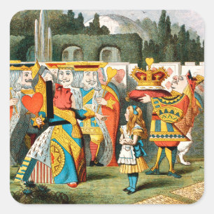 Alice im Wunderland Queen of Hearts Quadratischer Aufkleber