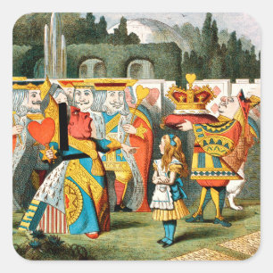 Alice im Wunderland Queen of Hearts Quadratischer Aufkleber