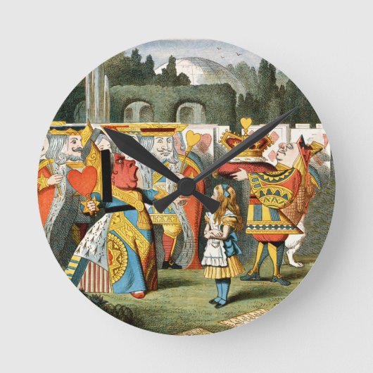 Alice im Wunderland Queen of Hearts Runde Wanduhr (Vorderseite)