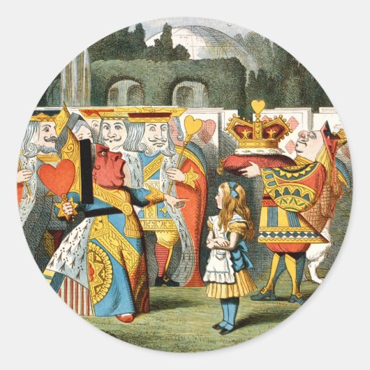 Alice im Wunderland Queen of Hearts Runder Aufkleber (Vorderseite)