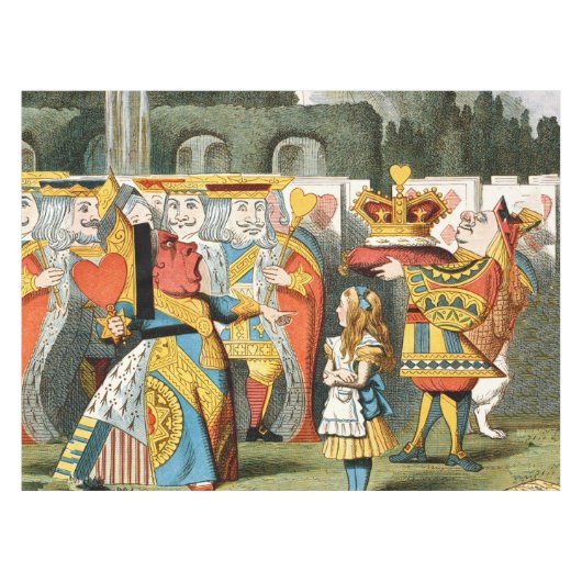 Alice im Wunderland Queen of Hearts Tischdecke (Vorderseite (Horizontal))