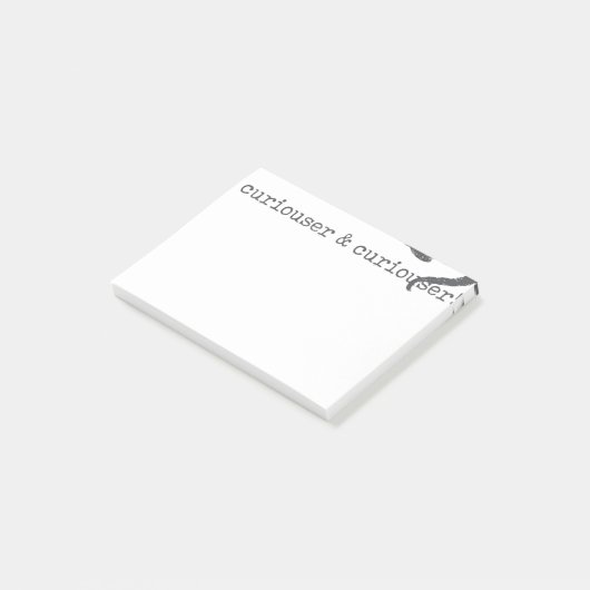 Alice im Wunderland Quote Shirt Curiouser Lewis Post-it Klebezettel (angewinkelt)