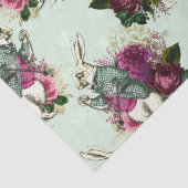 Alice im Wunderland Rabbit Green Decoupage Seidenpapier (Detail)