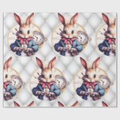 Alice im Wunderland Rabbit Hochzeit Thema Geschenkpapier (Flach)