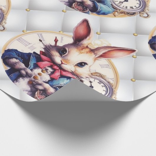 Alice im Wunderland Rabbit Hochzeit Thema Geschenkpapier (Ecke)