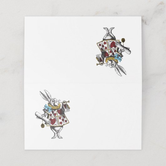 Alice im Wunderland Rabbit Platzkarte (Außenseite Aufgefaltet)