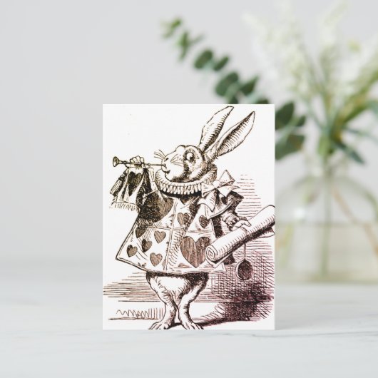 Alice im Wunderland Rabbit Queen of Hearts Herald Postkarte (Stehend Vorderseite)