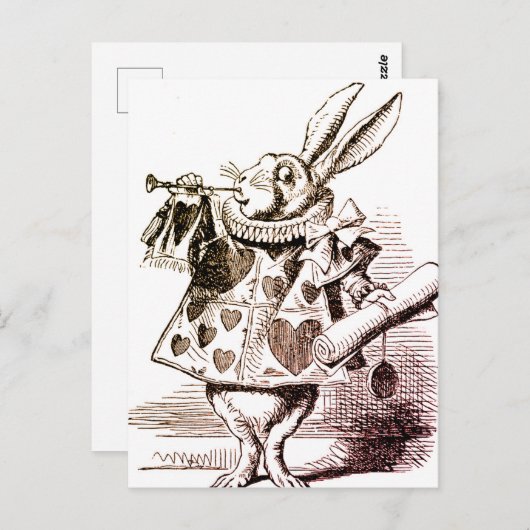 Alice im Wunderland Rabbit Queen of Hearts Herald Postkarte (Vorne/Hinten)