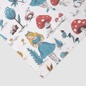 Alice im Wunderland Rabbit Red Mushroom Decoupage Seidenpapier (Ausschnitt)