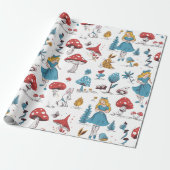 Alice im Wunderland Rabbit Red Mushroom Geschenkpapier (Ungerollt)