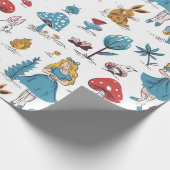 Alice im Wunderland Rabbit Red Mushroom Geschenkpapier (Ecke)