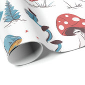 Alice im Wunderland Rabbit Red Mushroom Geschenkpapier (Rolleneckpunkt)