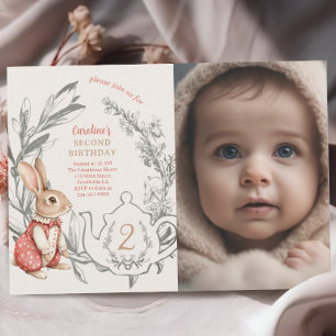 Alice im Wunderland Rabbit Tee 2. Geburtstag Einladung