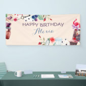 Alice im Wunderland Rabbit Tee Schlüsseluhr Rose Banner (Messe)