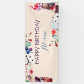 Alice im Wunderland Rabbit Tee Schlüsseluhr Rose Banner (Vertikal)