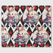 Alice im Wunderland Rabbit und Kartenthema Geschenkpapier (Flach)