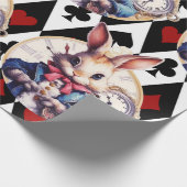 Alice im Wunderland Rabbit und Kartenthema Geschenkpapier (Ecke)