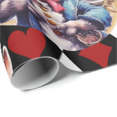 Alice im Wunderland Rabbit und Kartenthema Geschenkpapier (Rolleneckpunkt)