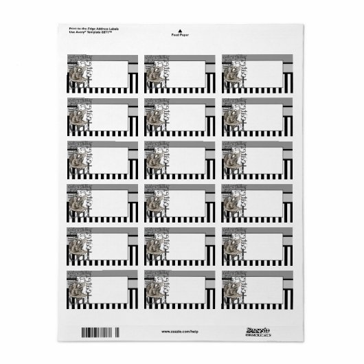 Alice im Wunderland Raupe Grunge Adressaufkleber (Vorne)