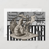 Alice im Wunderland Raupe Grunge Postkarte (Vorne/Hinten)