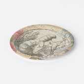 Alice im Wunderland Raupe: Original Tenniel Pappteller (Schrägansicht)