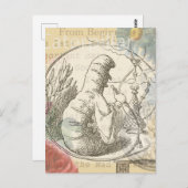 Alice im Wunderland Raupe: Original Tenniel Postkarte (Vorne/Hinten)