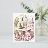 Alice im Wunderland Raupe Rauchen Beige Postkarte (Stehend Vorderseite)