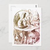 Alice im Wunderland Raupe Rauchen Beige Postkarte (Vorne/Hinten)