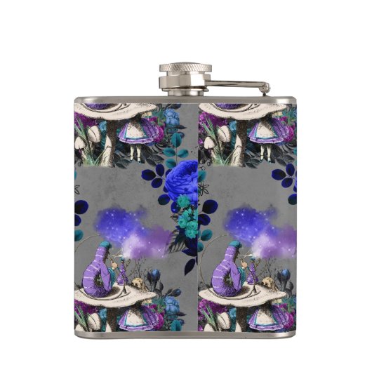 Alice im Wunderland Raupe Rauchen Blume Flachmann (Rückseite)