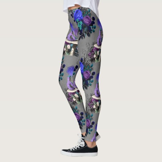 Alice im Wunderland Raupe Rauchen Blume Leggings (Links)