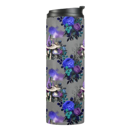 Alice im Wunderland Raupe Rauchen Blume Thermosbecher (Nach links gedreht)