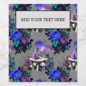 Alice im Wunderland Raupe Rauchen Blume Weinetikett (Einzelnes Label)