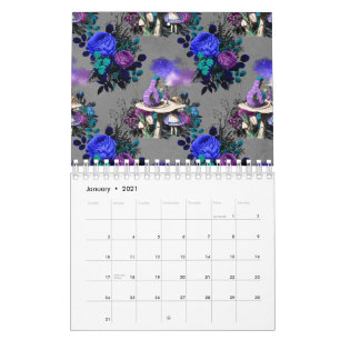 Alice im Wunderland Raupe raucht Blumen Kalender