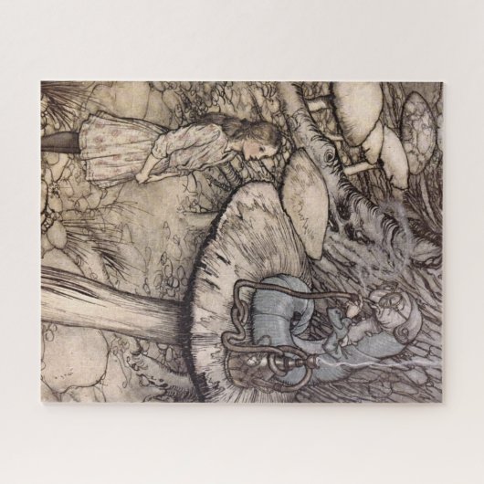 Alice im Wunderland Raupe von Arthur Rackham Puzzle (Horizontal)
