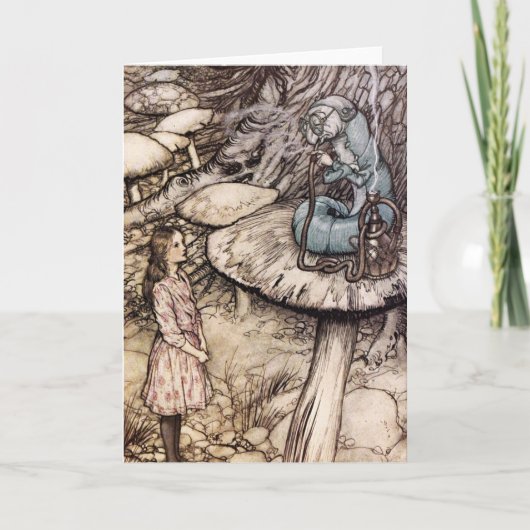 Alice im Wunderland-Raupen-Gruß-Karte Karte (Vorderseite)