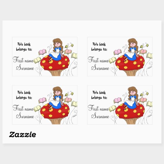 Alice im Wunderland Rechteckiger Aufkleber (Blatt)