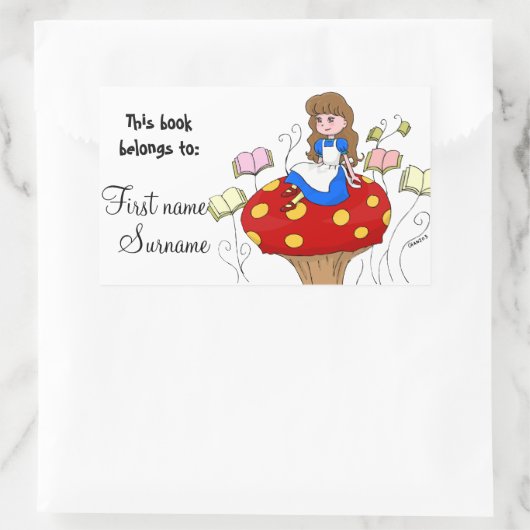 Alice im Wunderland Rechteckiger Aufkleber (Tasche)