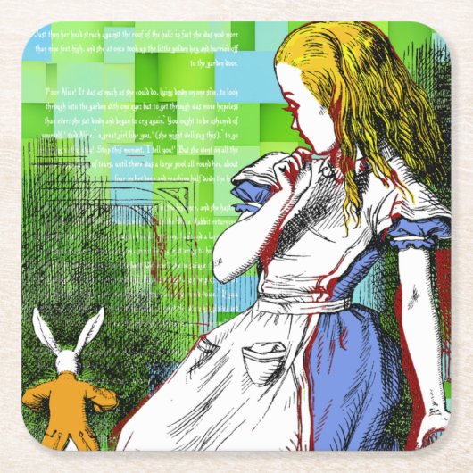 +{ Alice im Wunderland }+ Rechteckiger Pappuntersetzer (Vorderseite)