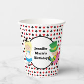 Alice im Wunderland Red Black Kindergeburtstag Par Pappbecher (Vorderseite)