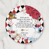 Alice im Wunderland Red Floral Birthday Tee Party Geschenkanhänger (Rückseite)