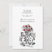 Alice im Wunderland Red Hearts Tea Party Geburtsta Einladung (Rückseite)