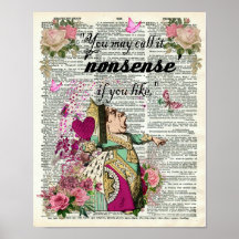 Alice im Wunderland Red Queen Dictionary Art