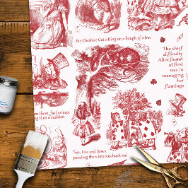 Alice im Wunderland Red Toile Quotes Geschenkpapier