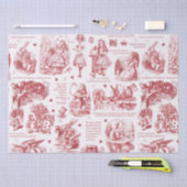 Alice im Wunderland Red Toile Quotes Seidenpapier (Handwerk)