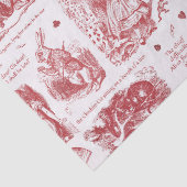 Alice im Wunderland Red Toile Quotes Seidenpapier (Detail)