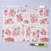 Alice im Wunderland Red Toile Quotes Seidenpapier (Handwerk)