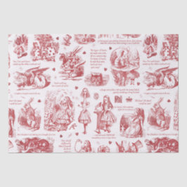 Alice im Wunderland Red Toile Quotes Seidenpapier